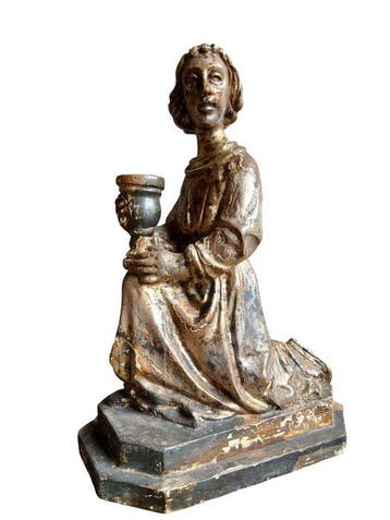 sculptuur, houten engel - 41 cm - Hout, Antiek en Kunst