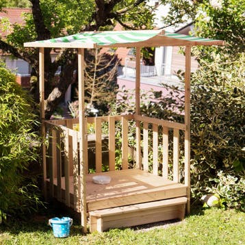 Zandbak met overkapping 106x105x137cm - groen, Verzenden, Nieuw