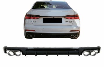 Diffusor Audi A6 S-Line C8 Zwart incl. sierstukken Zwart, Ophalen of Verzenden, Nieuw