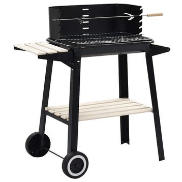 vidaXL Houtskoolbarbecue staand met wieltjes, Tuin en Terras, Verzenden, Nieuw