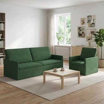 vidaXL Bankstel 2 pcs Jungle Groen Katoen Stof, Verzenden, Nieuw, Metaal, Minder dan 150 cm