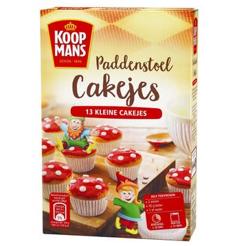Koopmans Paddenstoelcakejes Mix 220g, Verzenden, Nieuw