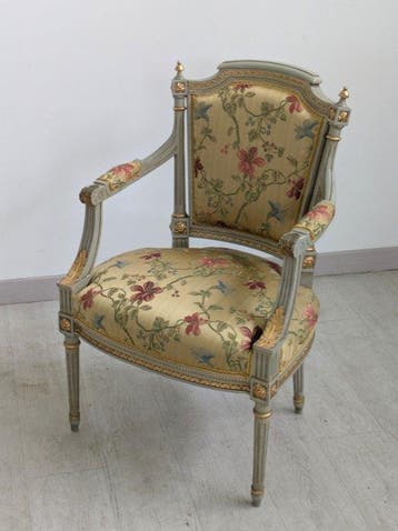 Fauteuil - Hout, Textiel - in de stijl van Lodewijk XVI