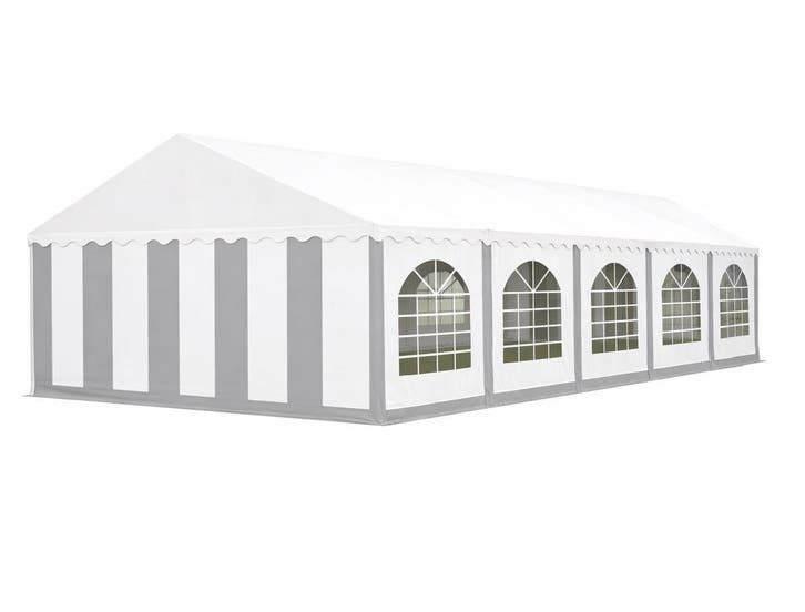 Premium Partytent PVC 5x10x2 mtr in Wit-Grijs (5x10 meter), Tuin en Terras, Partytenten, Partytent, Nieuw, 2 meter of meer, Verzenden