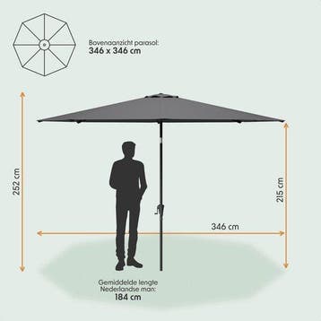 2dekans | LifeGoods Parasol - Tuin - Ø350 cm - 30°, Ophalen of Verzenden, Zo goed als nieuw