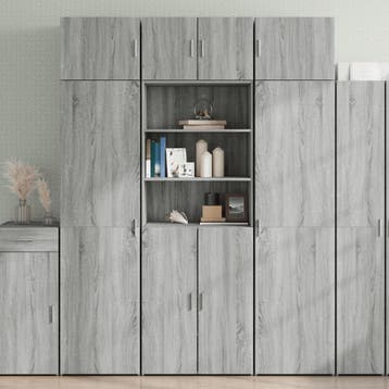 vidaXL Opbergkast 70x42,5x225 cm bewerkt hout grijs sonoma, Huis en Inrichting, Kasten | Buffetkasten, Minder dan 50 cm, Nieuw
