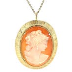 Gouden vintage hanger met camee 14 kt, Ophalen of Verzenden, Nieuw