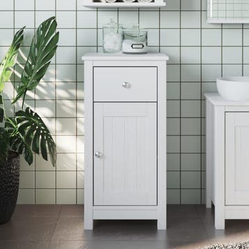 vidaXL Badkamerkast BERG 40x34x80 cm massief grenenhout wit, Verzenden, Nieuw, (Half)hoge kast, Minder dan 100 cm