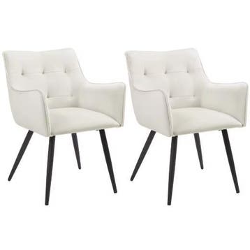 Set van 2 Fluwelen Eetkamerstoelen met Armleuningen en Poten, Huis en Inrichting, Stoelen, Verzenden, Nieuw