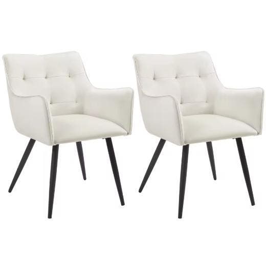 Set van 2 Fluwelen Eetkamerstoelen met Armleuningen en Poten, Huis en Inrichting, Stoelen, Nieuw, Verzenden
