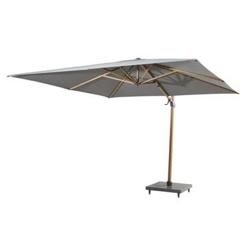 Siesta premium zweefparasol 300x300 cm houtlook charcoal 4, Ophalen of Verzenden, Nieuw