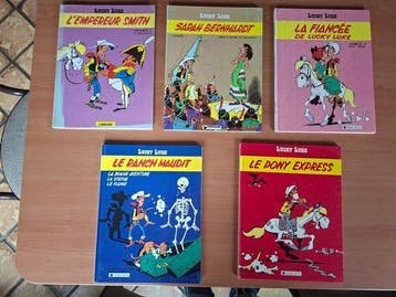 Lucky Luke - 5x C - 5 Album - Eerste druk - 1976/1988, Nieuw