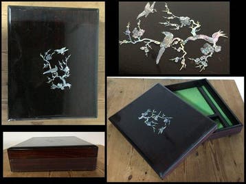 Mother-of-Pearl Inlay Inkstone Box, Letter Box, Calligraphy