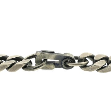 Zilveren robuuste gourmetschakel ketting, Ophalen of Verzenden, Gebruikt, Zilver, Zilver