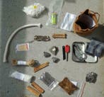 Vuurslag en tondel set in lederen buidel compleet, Nieuw