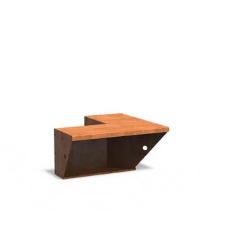 Cortenstaal keerwand met zitrand 50x50x40cm binnenhoek, Nieuw, Minder dan 25 cm, Border