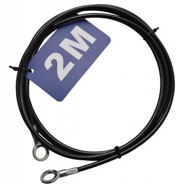 Veiligheidskabels zwart 2 meter met ogen, Verzenden, Nieuw
