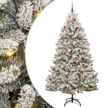 vidaXL Kunstkerstboom 270 cm 300 LEDs Warmwit PVC en staal, Verzenden, Nieuw