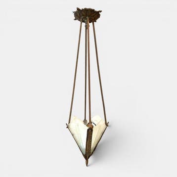 Plafondlamp - Gepatineerd brons - Handgemaakte bronzen lamp