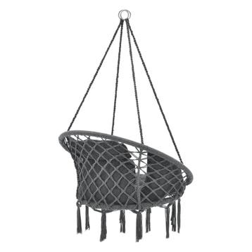Hangstoel Kailua met kussen katoen max 150 kg donkergrijs, Verzenden, Nieuw