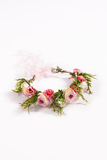 KIMU® Luxe Bloemenkrans Haar Pioenrozen Lichtroze Roze Bloem, Ophalen of Verzenden, Nieuw, Carnaval, Accessoires