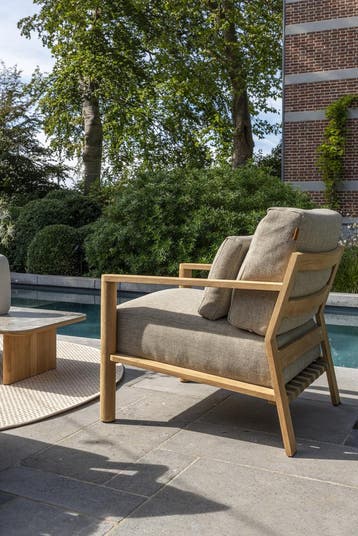 Lucas stoel bank loungeset 3 delig naturel teak 4 Seasons, Ophalen of Verzenden, Nieuw, Teakhout