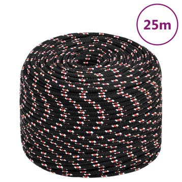 vidaXL Boot touw 8 mm 25 m polypropyleen zwart, Verzenden, Nieuw