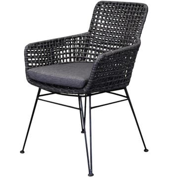 Phantom dining tuinstoel wicker antraciet, Tuin en Terras, Tuinsets en Loungesets, Ophalen of Verzenden, Nieuw