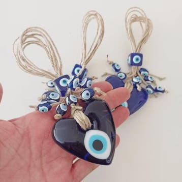 Blauw Turks Oog Hanger met Touw - Decoratie voor Auto, Muur