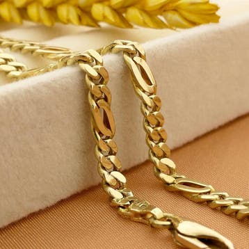 Gouden gourmet/fantasie schakelarmband, Ophalen of Verzenden, Gebruikt, Goud, Goud