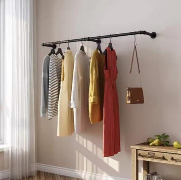 Wandmontage Kledingrek Industrieel – 180 cm Buis met Haken, Kleding | Dames, Verzenden, Nieuw