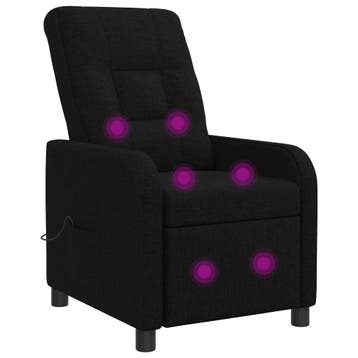 vidaXL Massage Recliner Zwart Stof, Verzenden, Nieuw