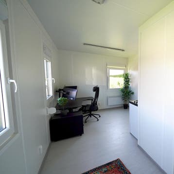 6 x 3 kantoorunit met keuken en toilet. Hoge kwaliteit