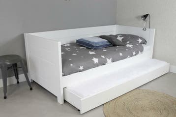 BEDBANK SAM - MASSIEF Grenen Hout  Incl. Speelgoed/Slaaplade, 85 tot 100 cm, Nieuw, Ophalen of Verzenden, Lattenbodem