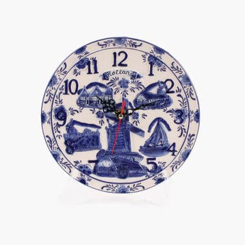 Bord keramiek met klok 20 cm Holland - Delfts Blauw, Ophalen of Verzenden, Nieuw