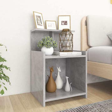 vidaXL Nachtkastje 40x35x60 cm bewerkt hout betongrijs, Minder dan 45 cm, Verzenden, Nieuw, 55 tot 70 cm