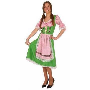 Groene/roze bierfeest/oktoberfest halflang jurkje verkleed.., Ophalen of Verzenden, Nieuw