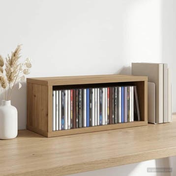 vidaXL CD Opslag Rek Artisanaal eiken 40 x 17 x 17 cm, Verzenden, Nieuw
