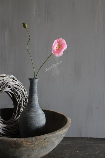 Zijden poppy Klaproos tak light pink 70 cm, Huis en Inrichting, Woonaccessoires | Kunstplanten en Kunstbloemen, Ophalen of Verzenden