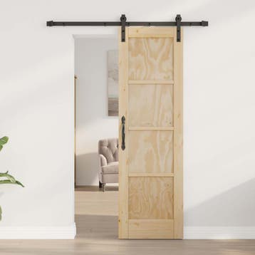 vidaXL Schuifdeur 61 x 198,5 cm Bewerkt hout Naturel, Verzenden, Nieuw