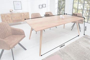 Massieve eettafel MYSTIC LIVING 160cm natuurlijk acacia, Ophalen of Verzenden, Nieuw