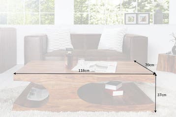 Elegante salontafel CUBUS 120cm Sheesham palissander massief, Ophalen of Verzenden, Nieuw