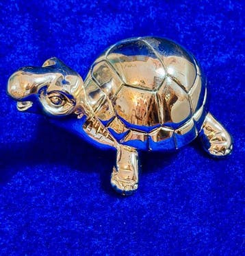 Beeldje - “Happy Turtle” - Hallmarked - .925 zilver