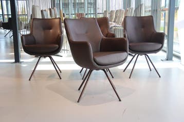 4x Gealux Miami / Seatle / Gareth eetkamerstoel draai Leer, Huis en Inrichting, Ophalen of Verzenden, Nieuw, Leer, Design, modern