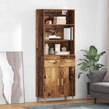 vidaXL buffetkast Oud Hout 69,5 x 32,5 x 180 cm Bewerkt hout, Minder dan 50 cm, Verzenden, Nieuw, Minder dan 100 cm