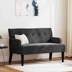 vidaXL Chesterfield Bank Zwart 112 x 65,5 x 75 cm Fluweel, Huis en Inrichting, Banken | Bankstellen, Verzenden, Nieuw, Stof, Minder dan 150 cm