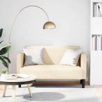 vidaXL Loveseat bank 109 cm corduroy stof crèmekleurig, Verzenden, Nieuw, Stof