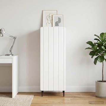vidaXL Dressoir Hoogglans Wit 34,5 x 33 x 92 cm Bewerkt hout, Verzenden, Nieuw, Overige houtsoorten, Minder dan 50 cm