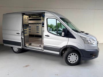 Ford Transit Servicewagen 350 2.0 TDCI 131PK euro6 L2H2 3Per, Stof, Gebruikt, Euro 6, Overige kleuren