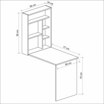 [en.casa] Klaptafel voor wandmontage Greve wit en walnootkle, Verzenden, Nieuw
